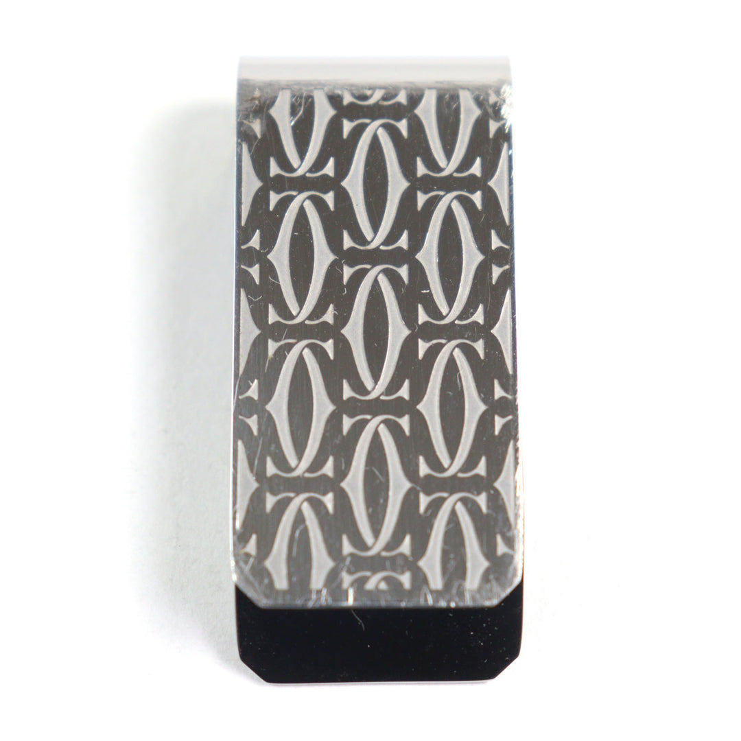 Very Good Cartier Money clip C de Cartier Decor Logo engraved Silver mens
