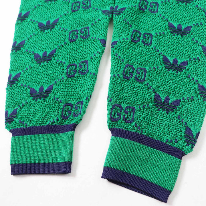 Excellent GUCCI×adidas Pants GG Trefoil wool jacquard jogger pants XS 693830