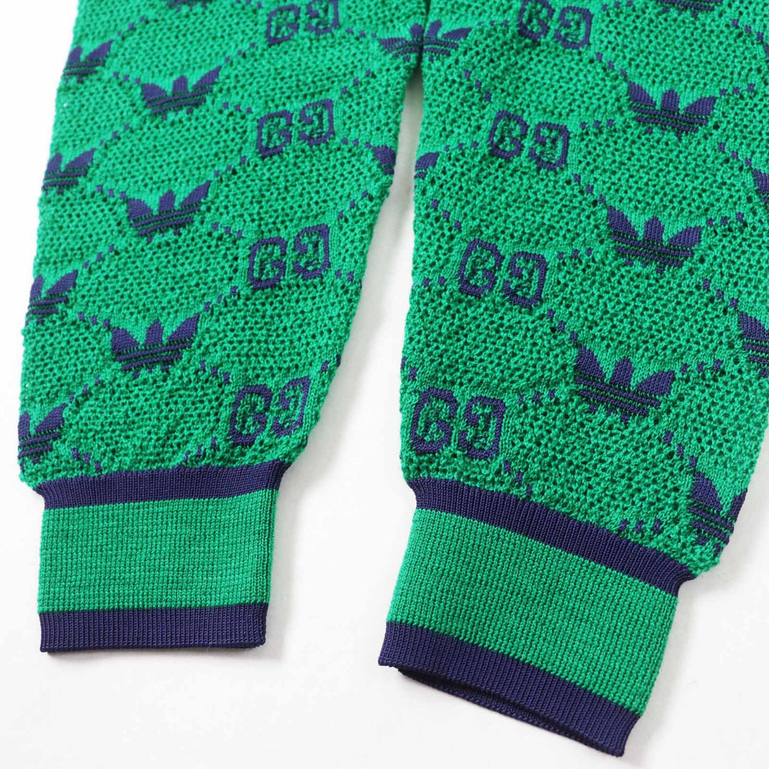 Excellent GUCCI×adidas Pants GG Trefoil wool jacquard jogger pants XS 693830