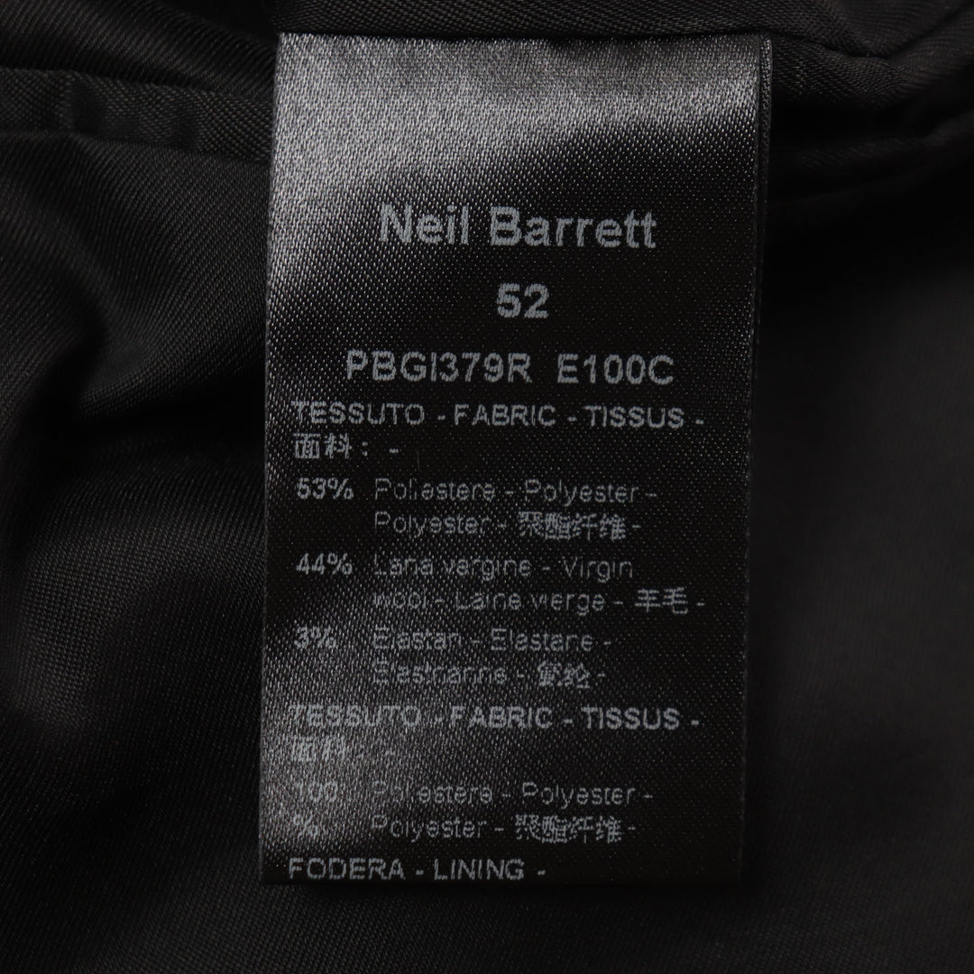 Excellent NEIL BARRETT TUXEDO tailored jacket TUXEDO Sleeve line black mens 52