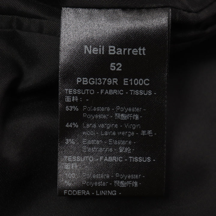 Excellent NEIL BARRETT TUXEDO tailored jacket TUXEDO Sleeve line black mens 52