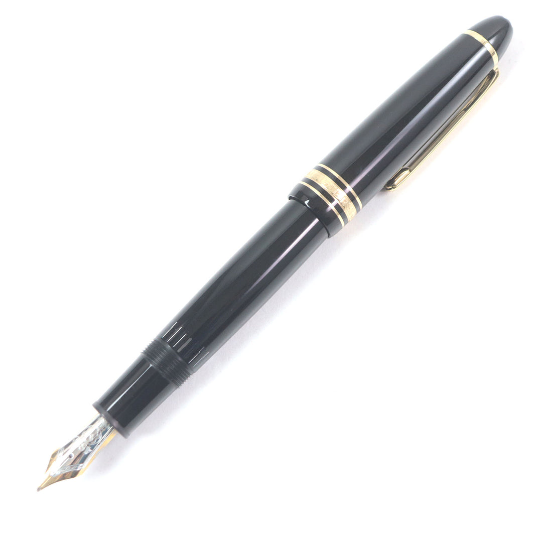 Great MONTBLANC fountain pen Meisterstck Cap type Black gold 14K mens