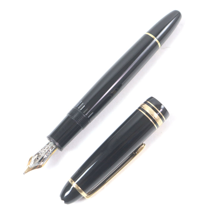 Great MONTBLANC fountain pen Meisterstck Cap type Black gold 14K mens