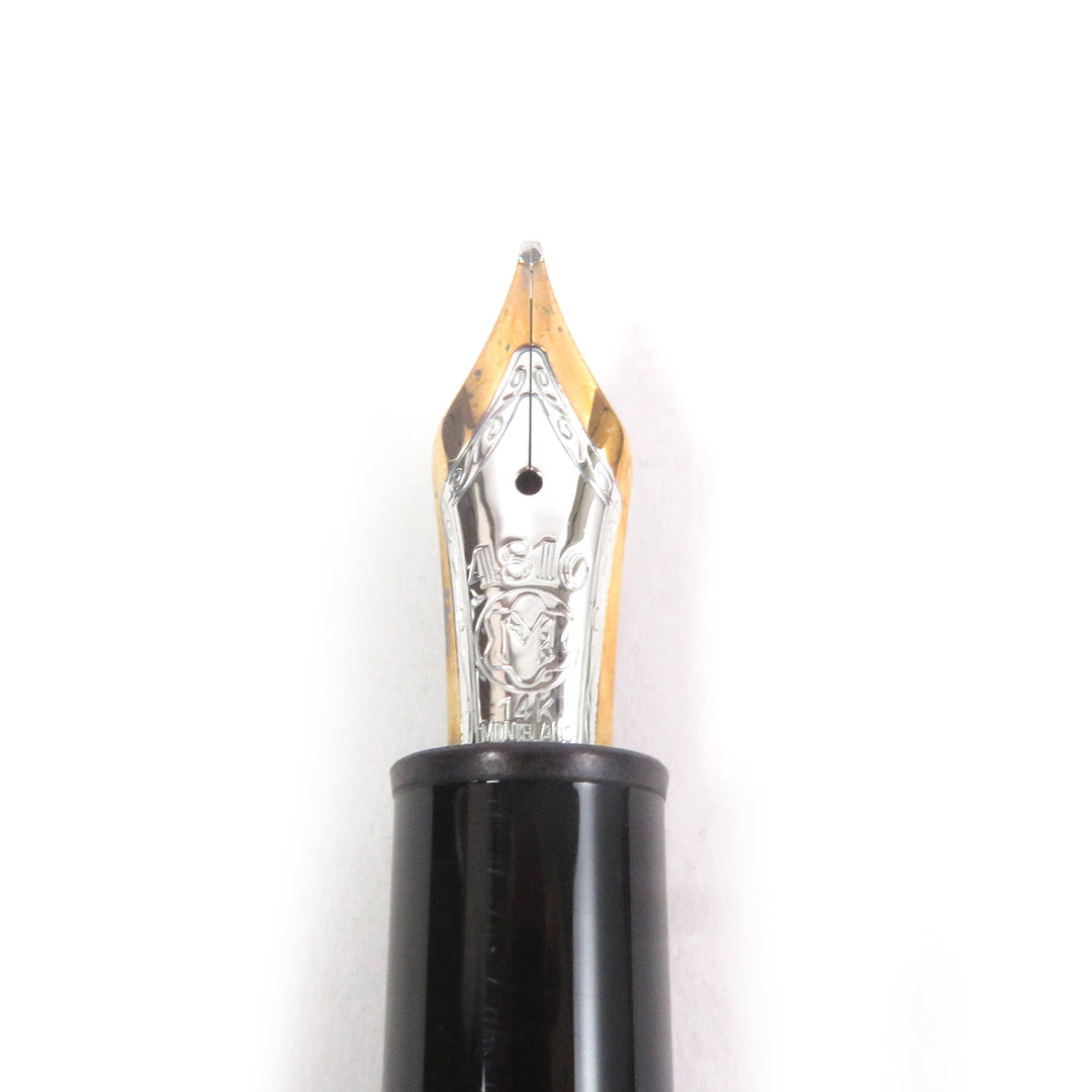 Great MONTBLANC fountain pen Meisterstck Cap type Black gold 14K mens