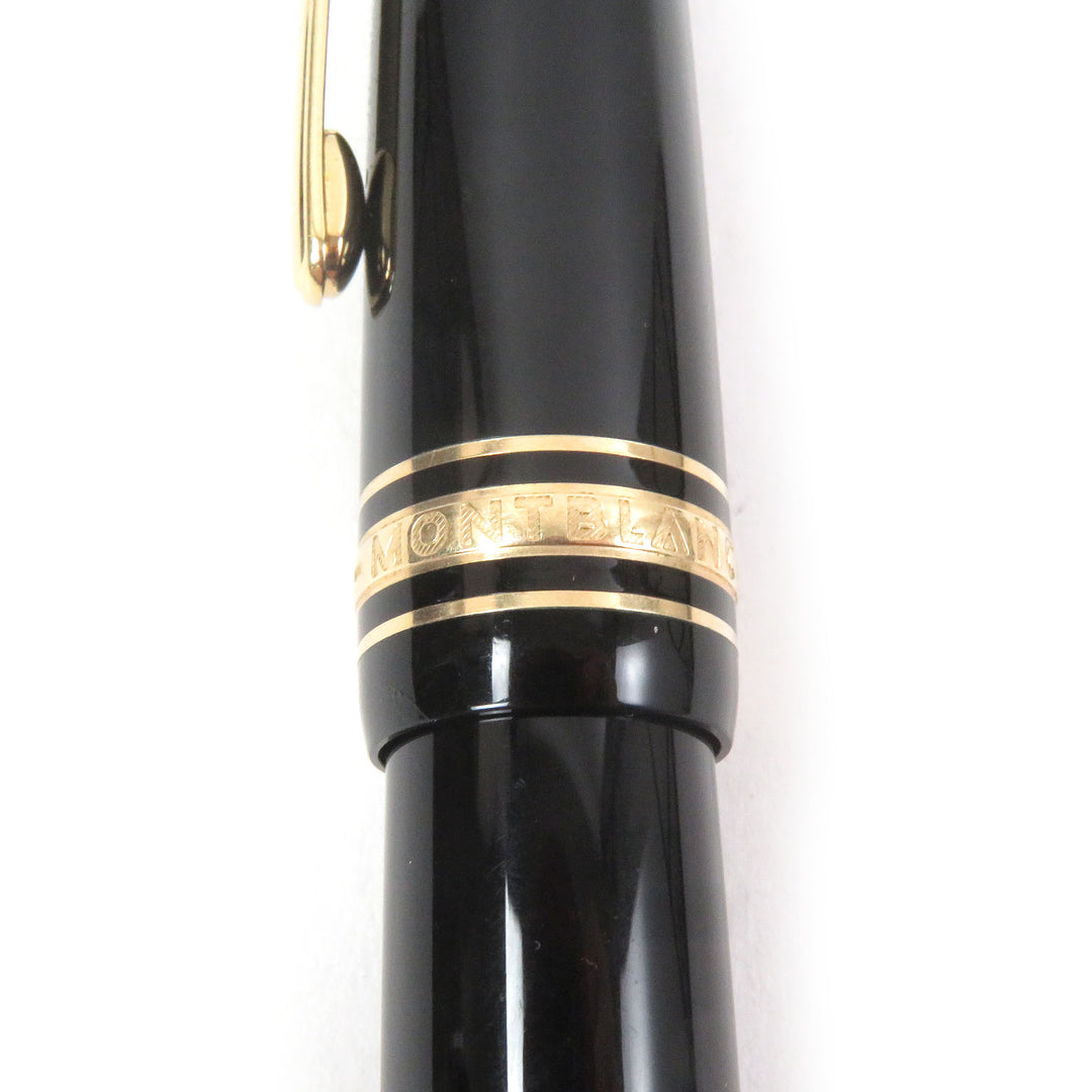 Great MONTBLANC fountain pen Meisterstck Cap type Black gold 14K mens