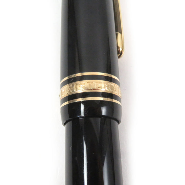 Great MONTBLANC fountain pen Meisterstck Cap type Black gold 14K mens