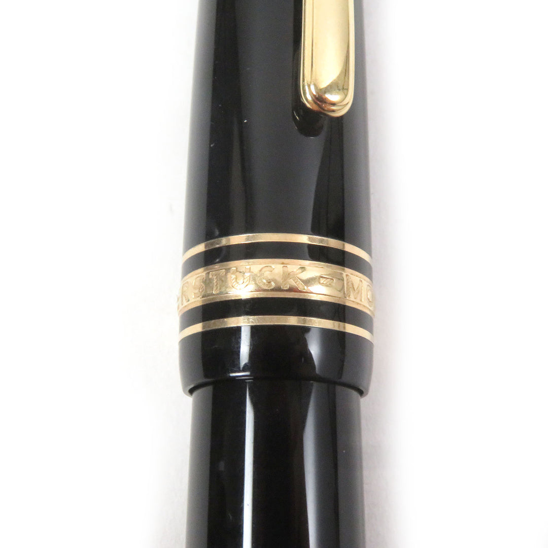 Great MONTBLANC fountain pen Meisterstck Cap type Black gold 14K mens
