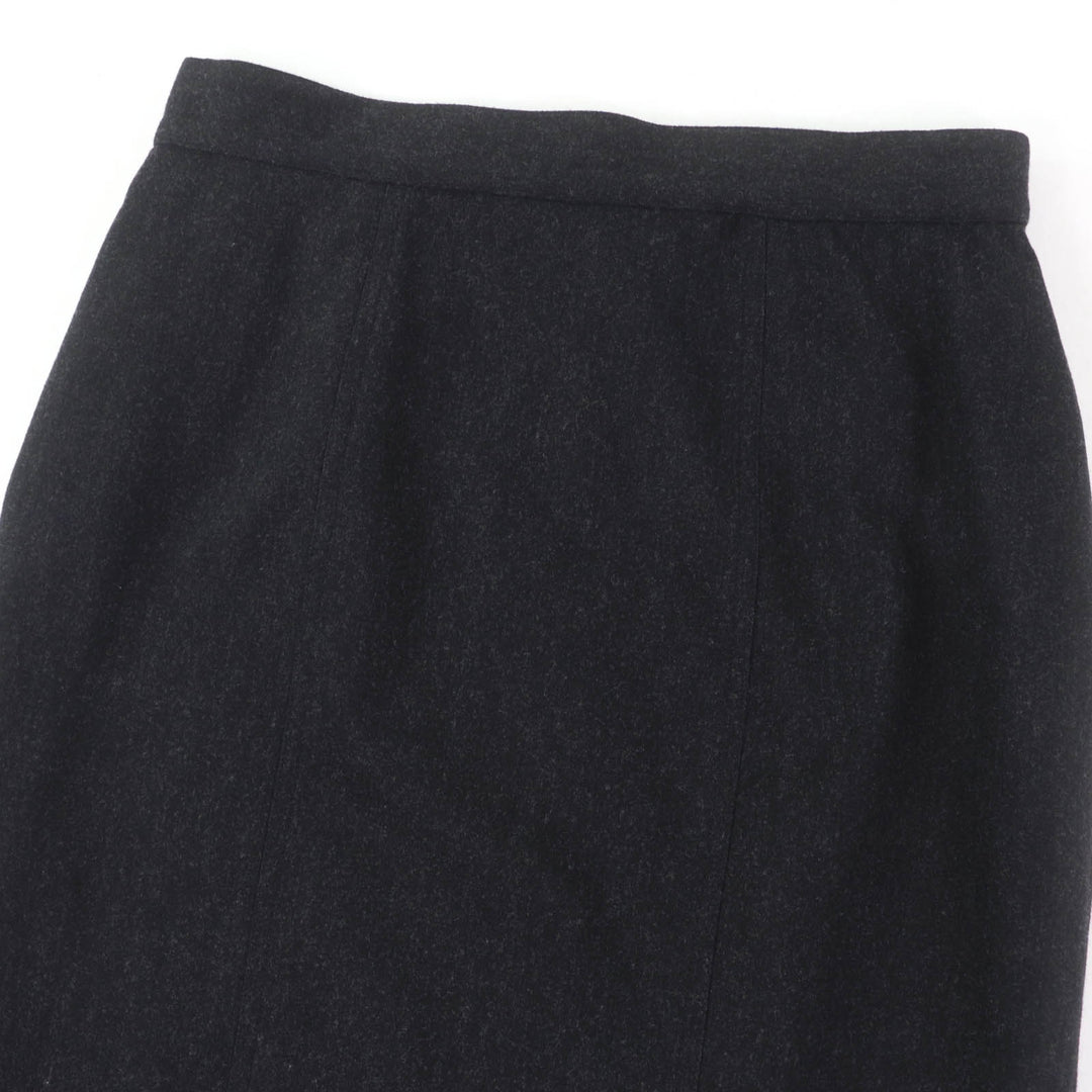 Excellent CHANEL Tight Skirt COCO Mark button included Dark gray Women 38
