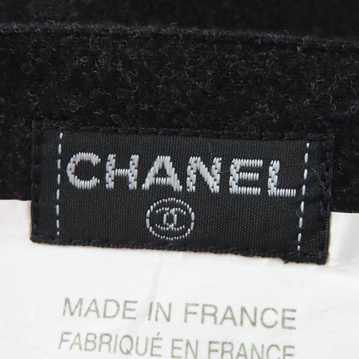 Excellent CHANEL Tight Skirt COCO Mark button included Dark gray Women 38