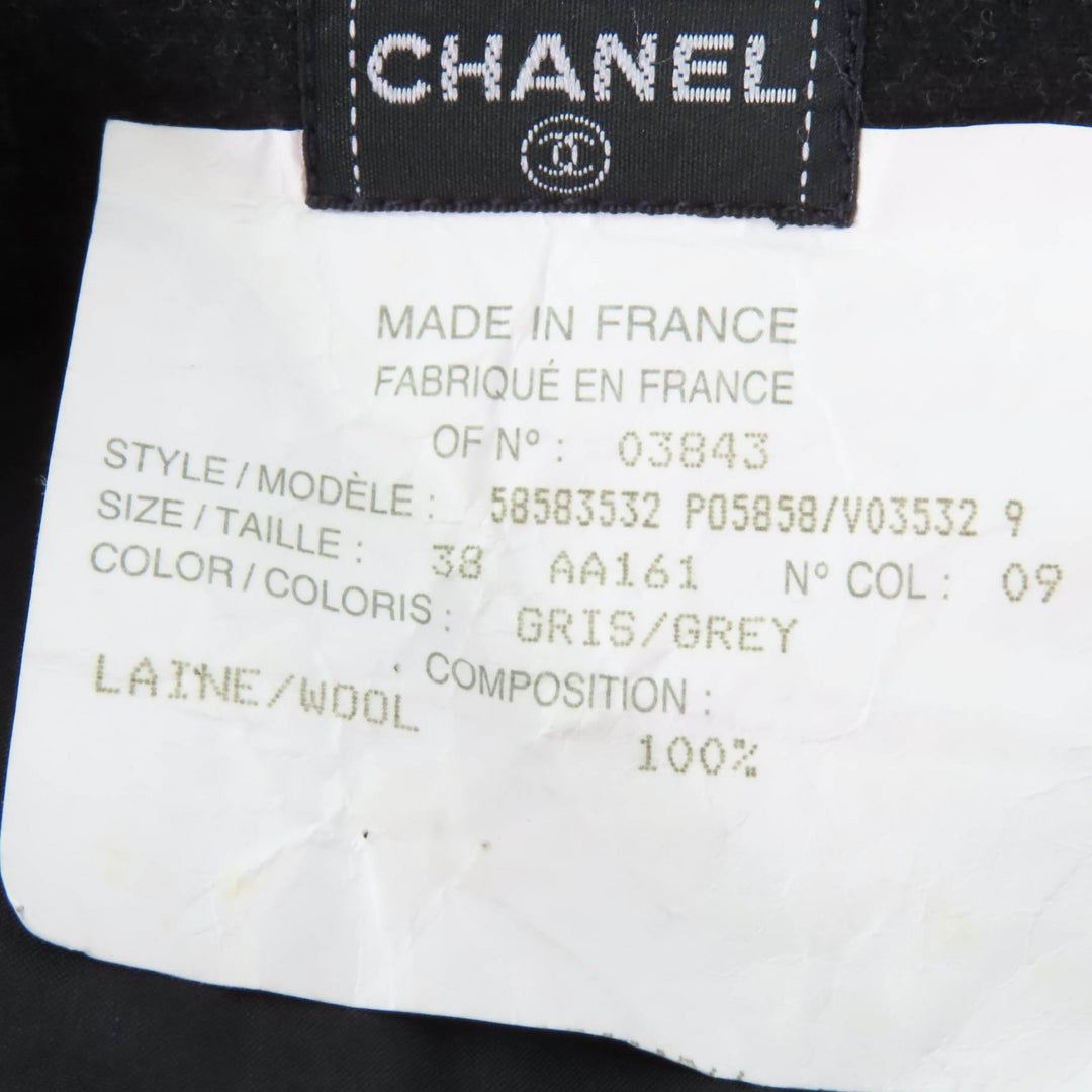 Excellent CHANEL Tight Skirt COCO Mark button included Dark gray Women 38