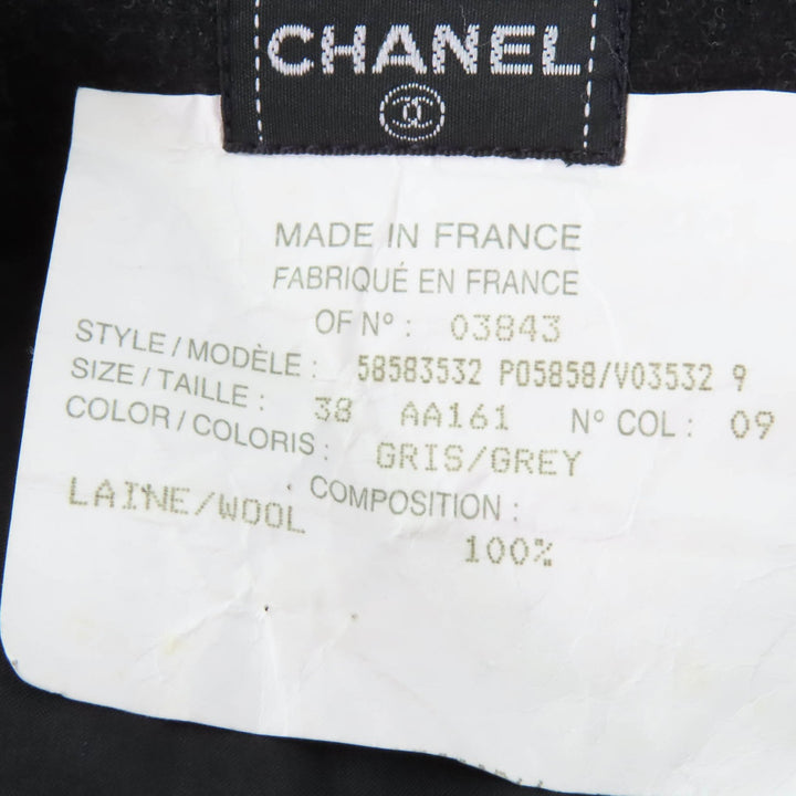 Excellent CHANEL Tight Skirt COCO Mark button included Dark gray Women 38