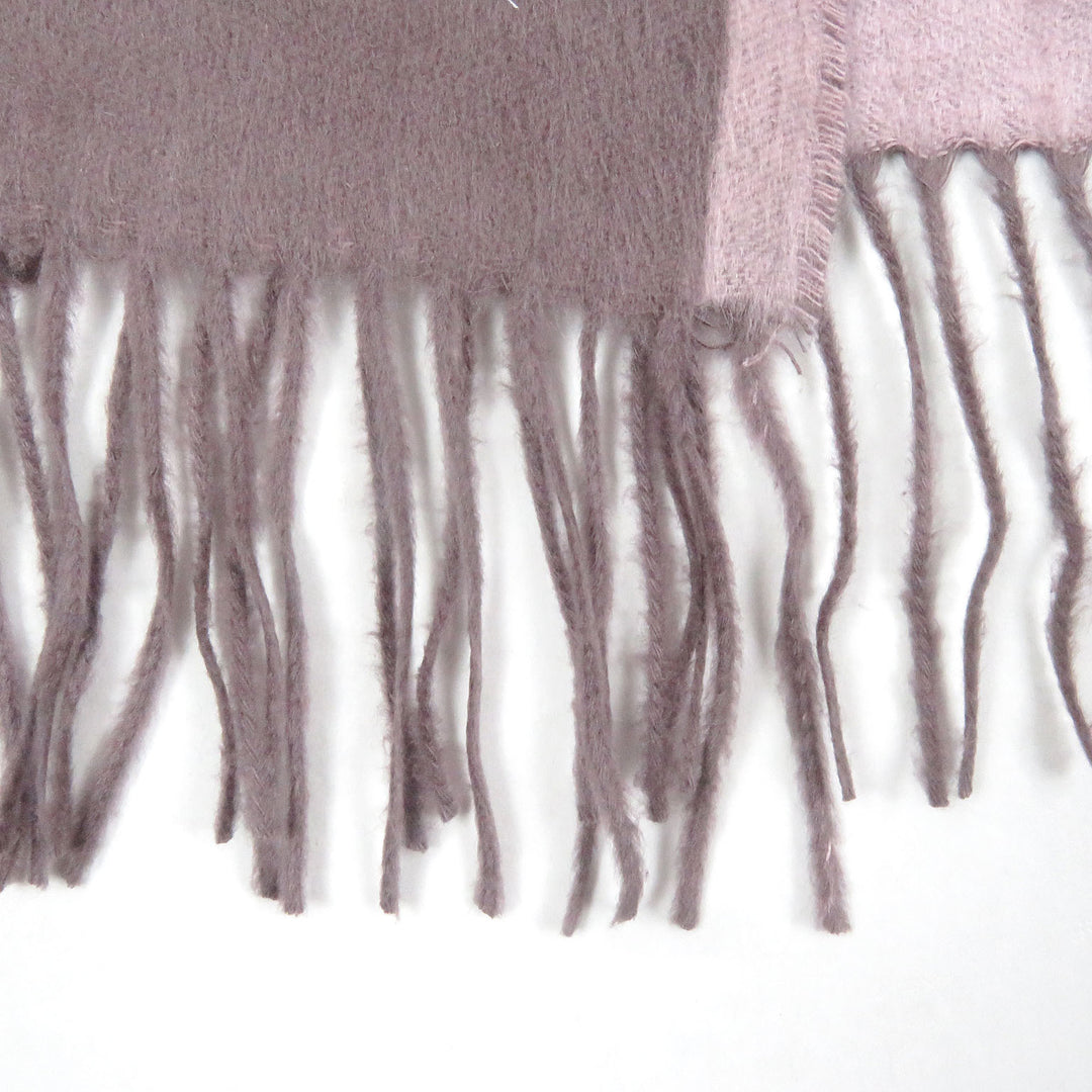 Pristine DIOR Scarf CD logo embroidery fringe Rose Violet silk mens 93C0015DH001