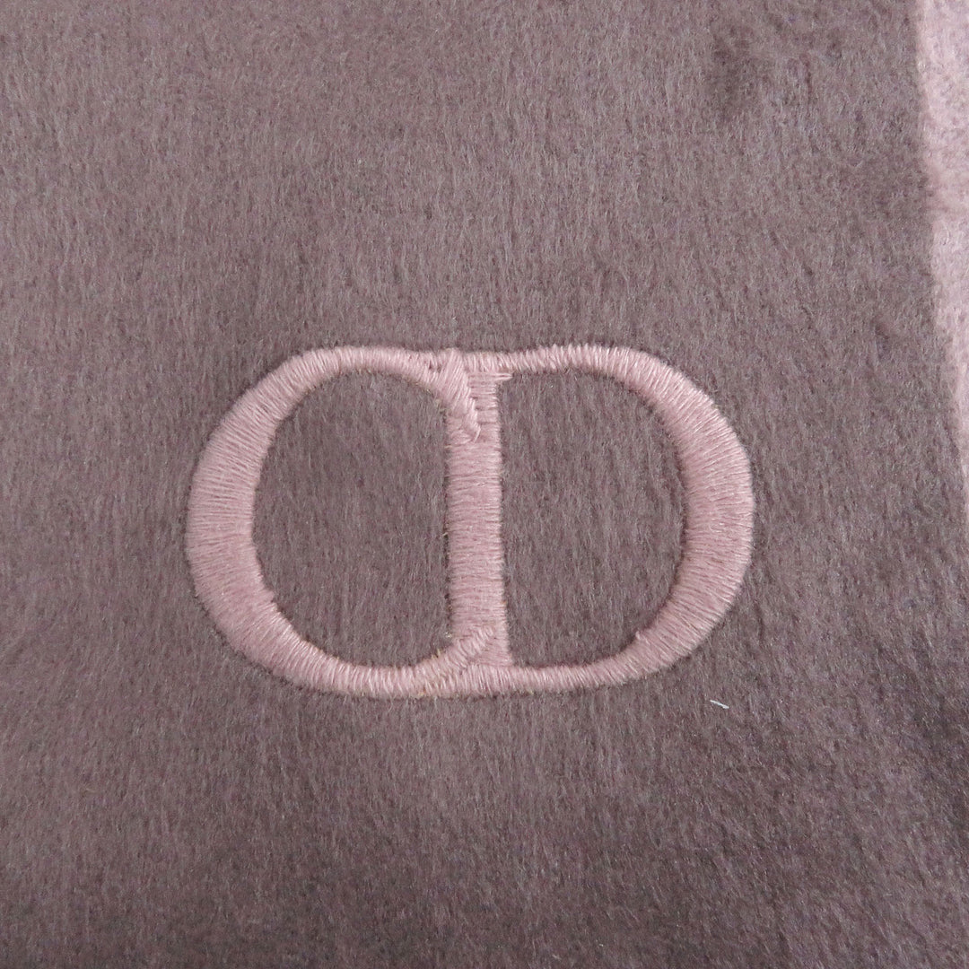 Pristine DIOR Scarf CD logo embroidery fringe Rose Violet silk mens 93C0015DH001