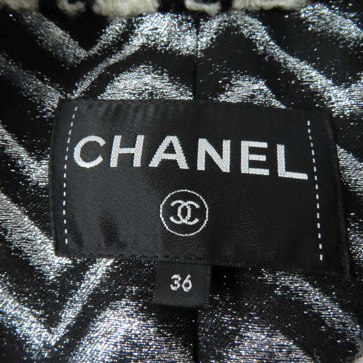 CHANEL Jacket COCO Mark Button Houndstooth Pattern Tweed Women 36 P62358V47832