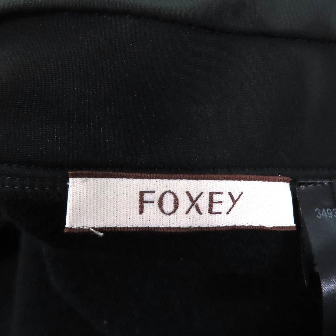 Excellent FOXEY one piece Knit Dress Mini Dress Black Ivory wool Women 40 34932