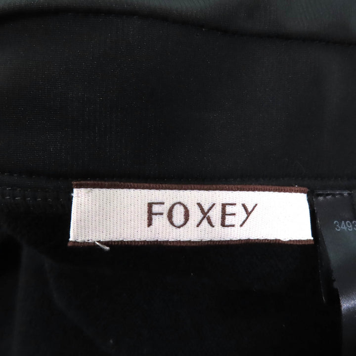 Excellent FOXEY one piece Knit Dress Mini Dress Black Ivory wool Women 40 34932