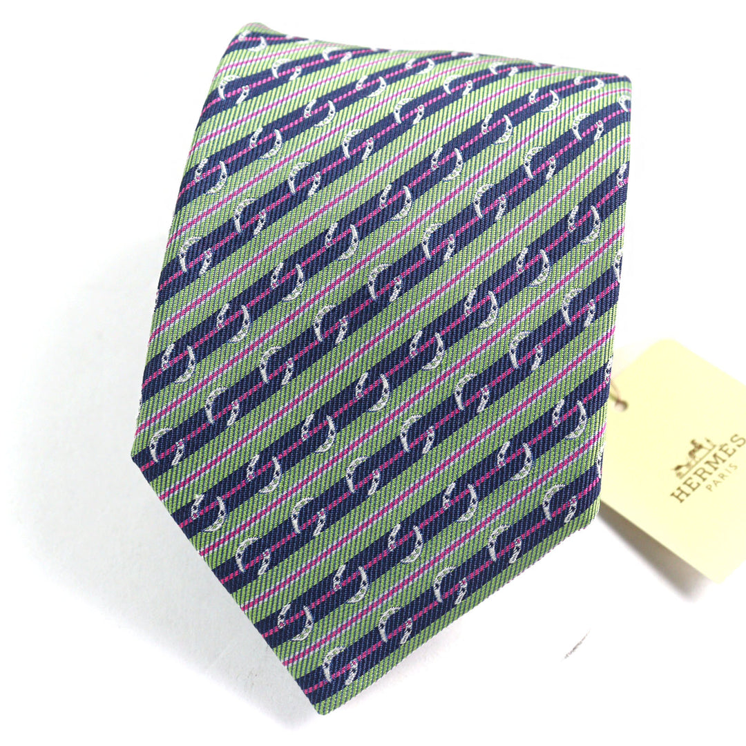 Pristine HERMES tie CRAVATE SOIE LOURDE Regimental stripes multicolor silk mens