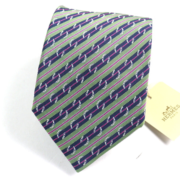 Pristine HERMES tie CRAVATE SOIE LOURDE Regimental stripes multicolor silk mens