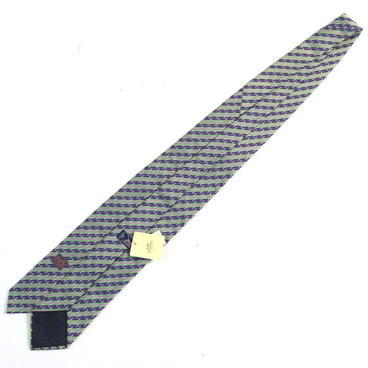Pristine HERMES tie CRAVATE SOIE LOURDE Regimental stripes multicolor silk mens