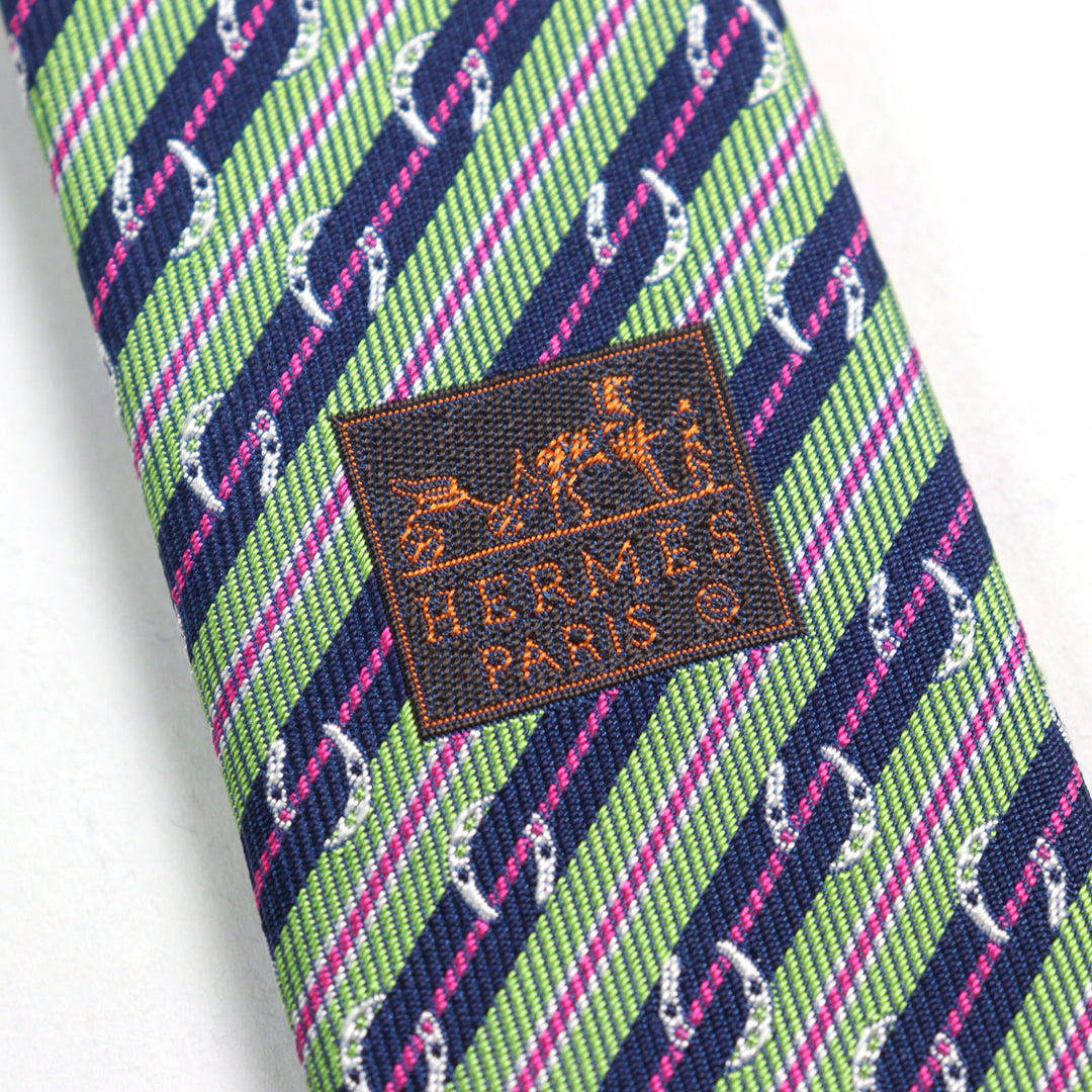 Pristine HERMES tie CRAVATE SOIE LOURDE Regimental stripes multicolor silk mens