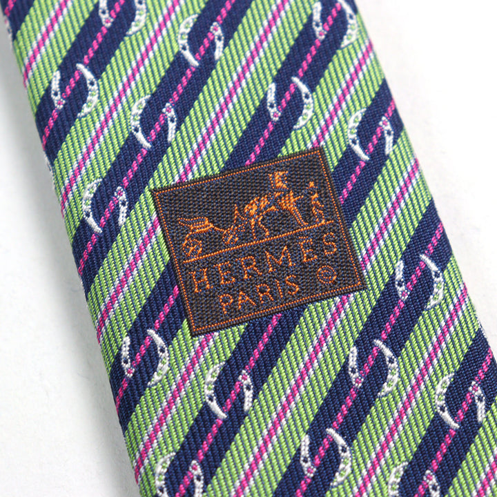 Pristine HERMES tie CRAVATE SOIE LOURDE Regimental stripes multicolor silk mens