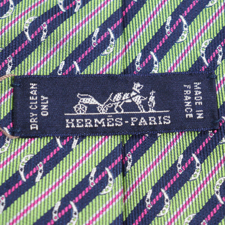 Pristine HERMES tie CRAVATE SOIE LOURDE Regimental stripes multicolor silk mens
