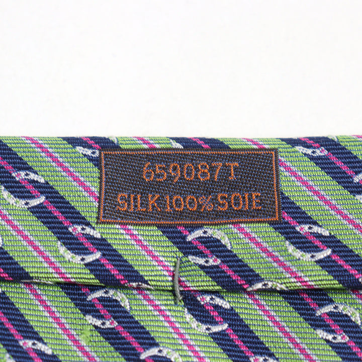 Pristine HERMES tie CRAVATE SOIE LOURDE Regimental stripes multicolor silk mens