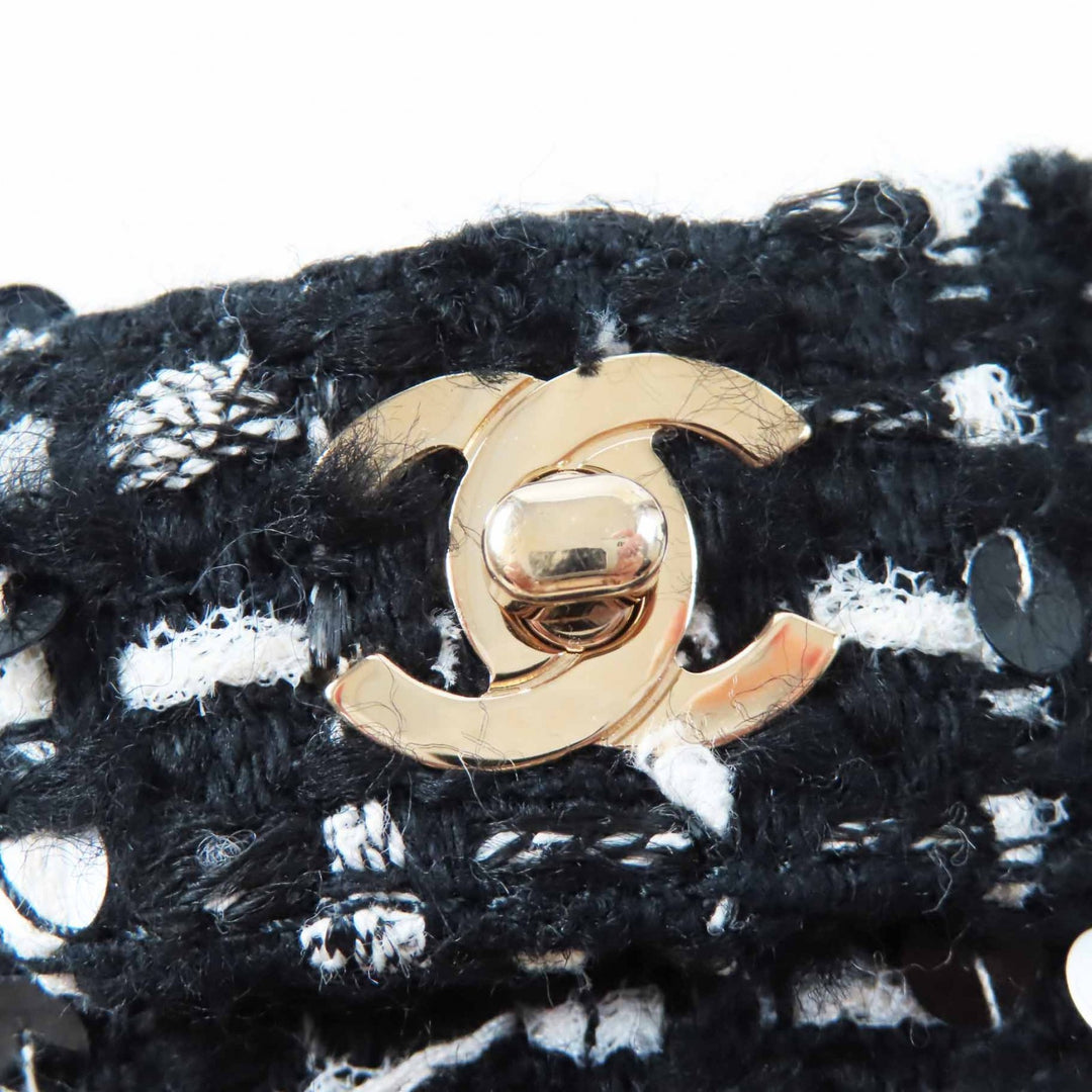 Pristine CHANEL short boots COCO Mark Turnlock with Sequins Women 36 G36763