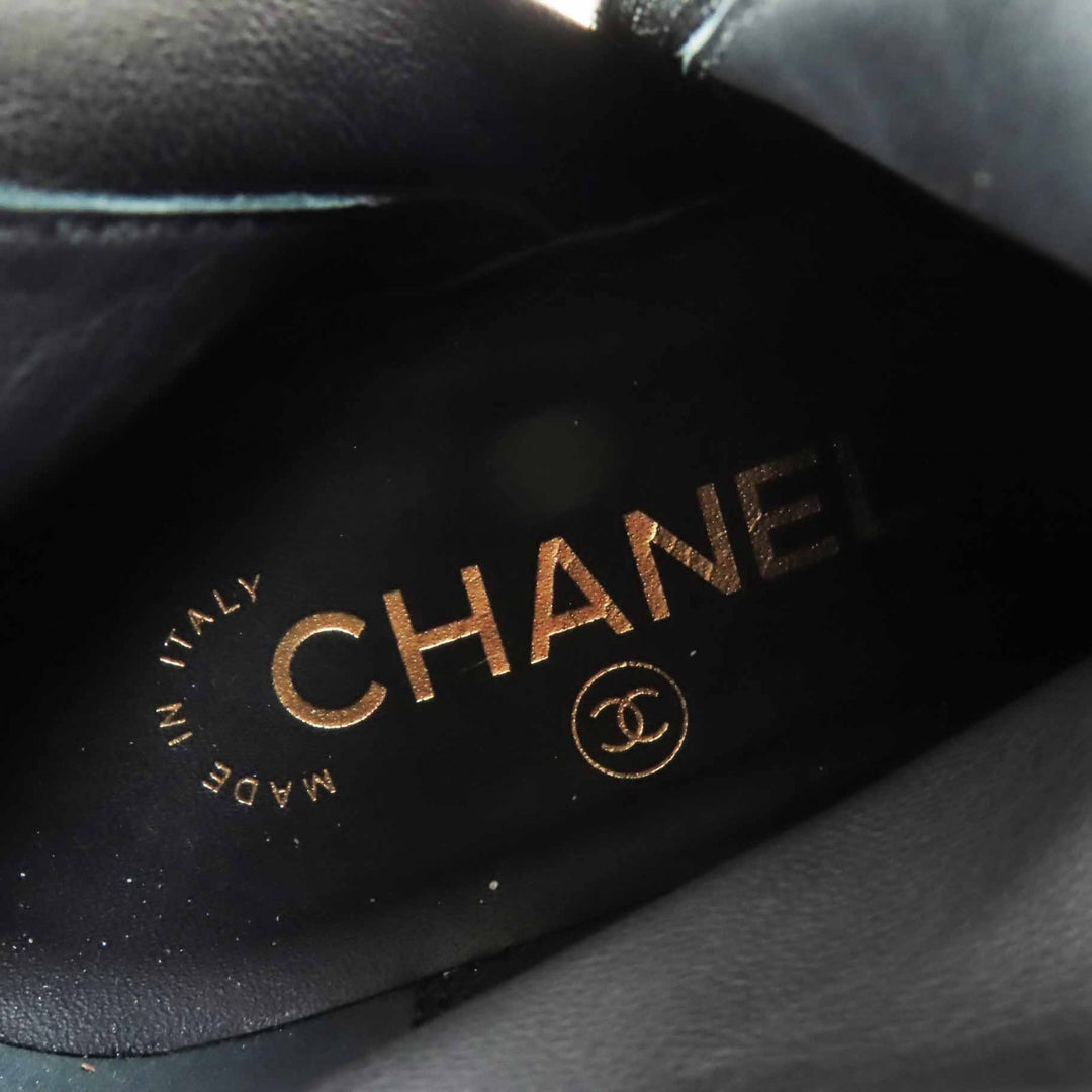 Pristine CHANEL short boots COCO Mark Turnlock with Sequins Women 36 G36763