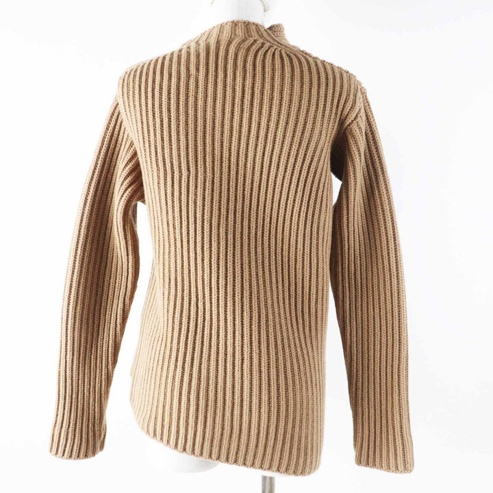 Excellent JIL SANDER knit Asymmetrical Long Sleeve Brown beige wool Women 34