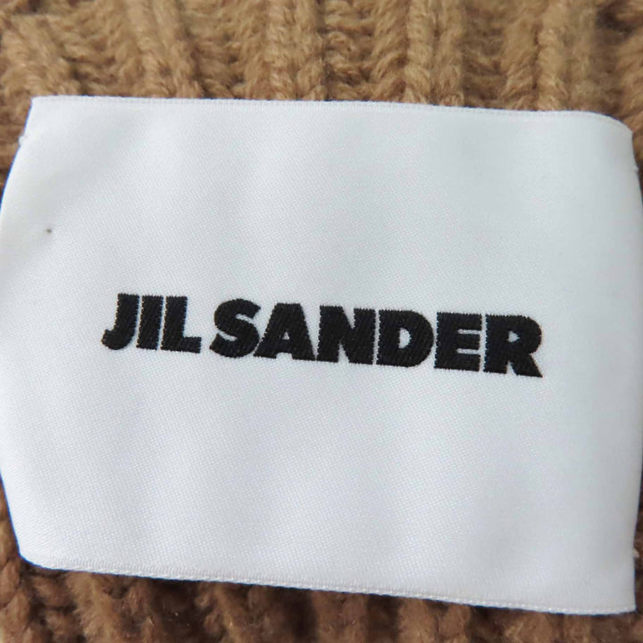 Excellent JIL SANDER knit Asymmetrical Long Sleeve Brown beige wool Women 34 JSPT751054