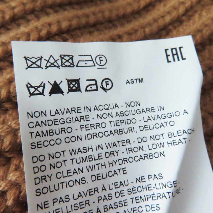 Excellent JIL SANDER knit Asymmetrical Long Sleeve Brown beige wool Women 34