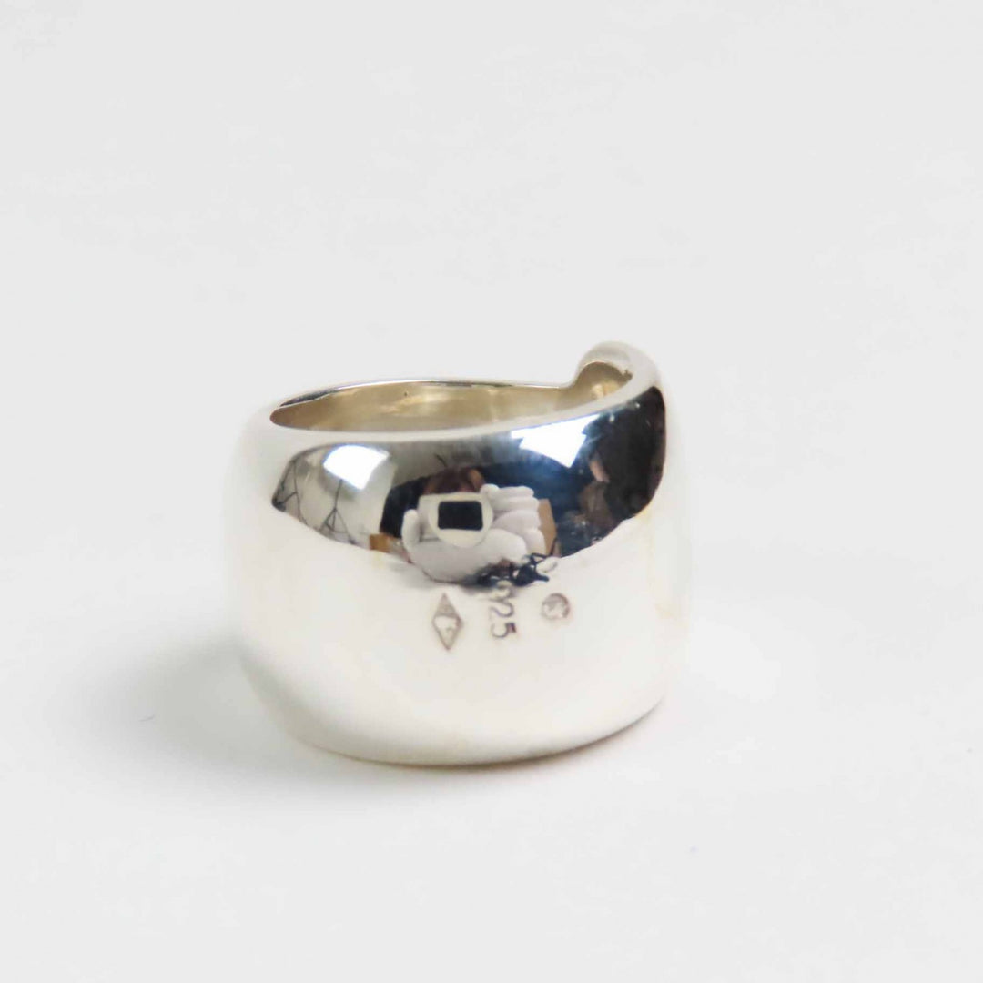 Great CHANEL Ring logo Silver SV925 Women