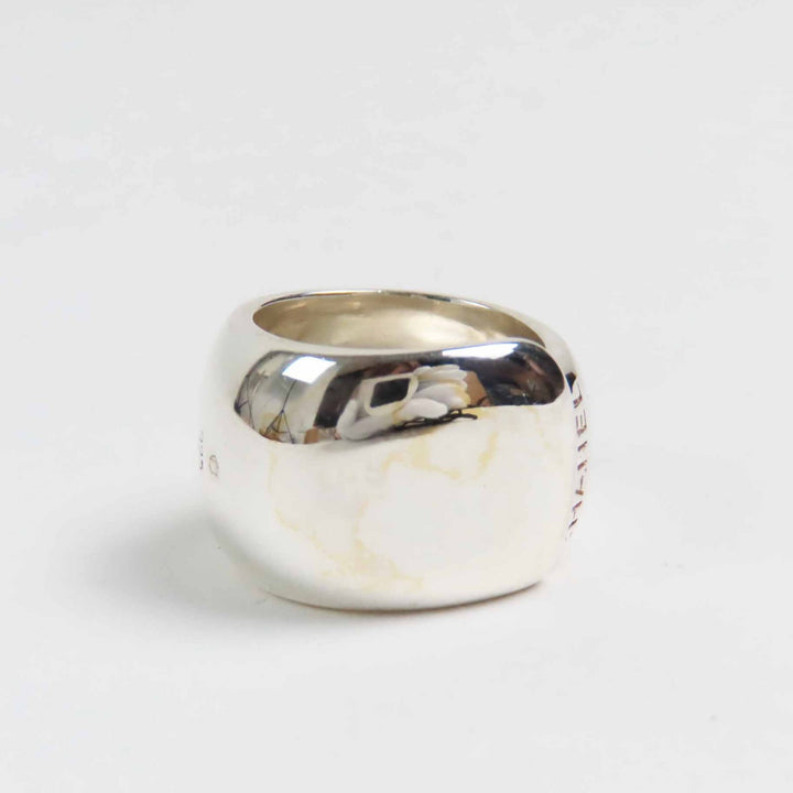 Great CHANEL Ring logo Silver SV925 Women