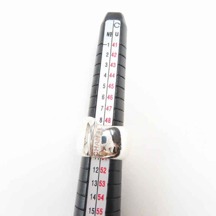 Great CHANEL Ring logo Silver SV925 Women