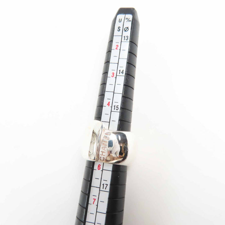 Great CHANEL Ring logo Silver SV925 Women