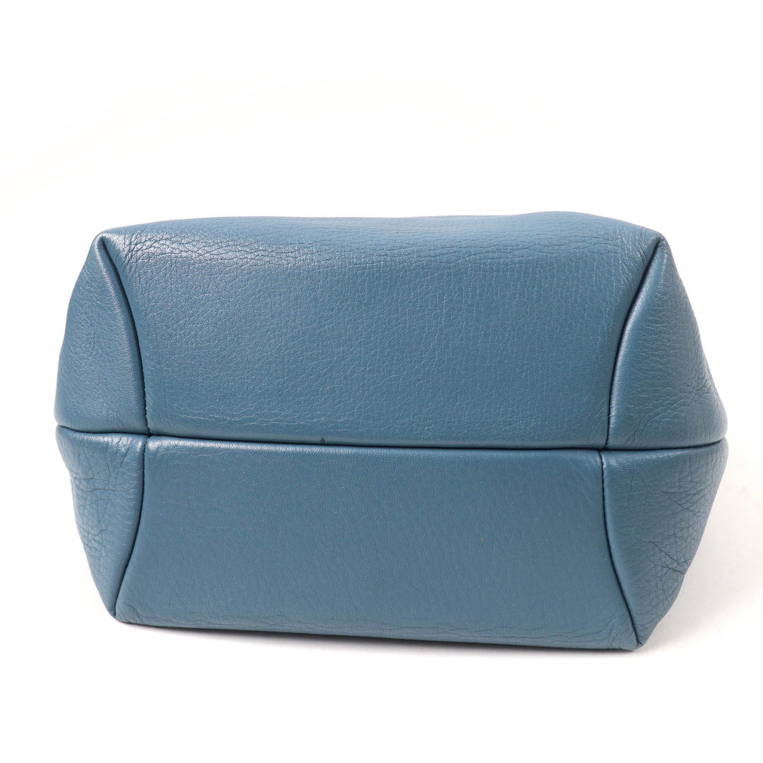HIROFU Handbag Blue leather Women 19250B
