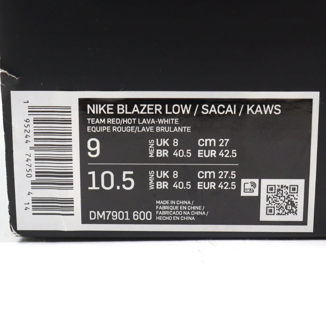 Pristine NIKE KAWS SACAI Lowcut sneakers BLAZER LOW multicolo leather mens 27