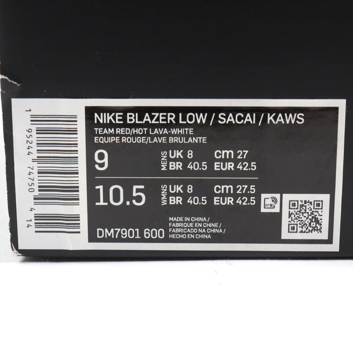 Pristine NIKE KAWS SACAI Lowcut sneakers BLAZER LOW multicolo leather mens 27