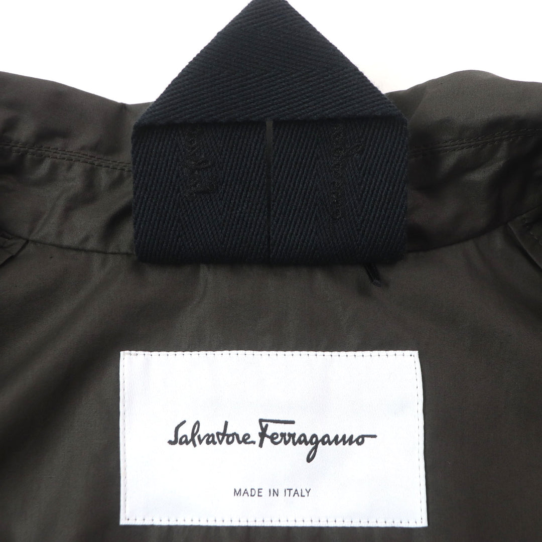 Great Salvatore Ferragamo coat Logo button closure Charcoal gray mens 52
