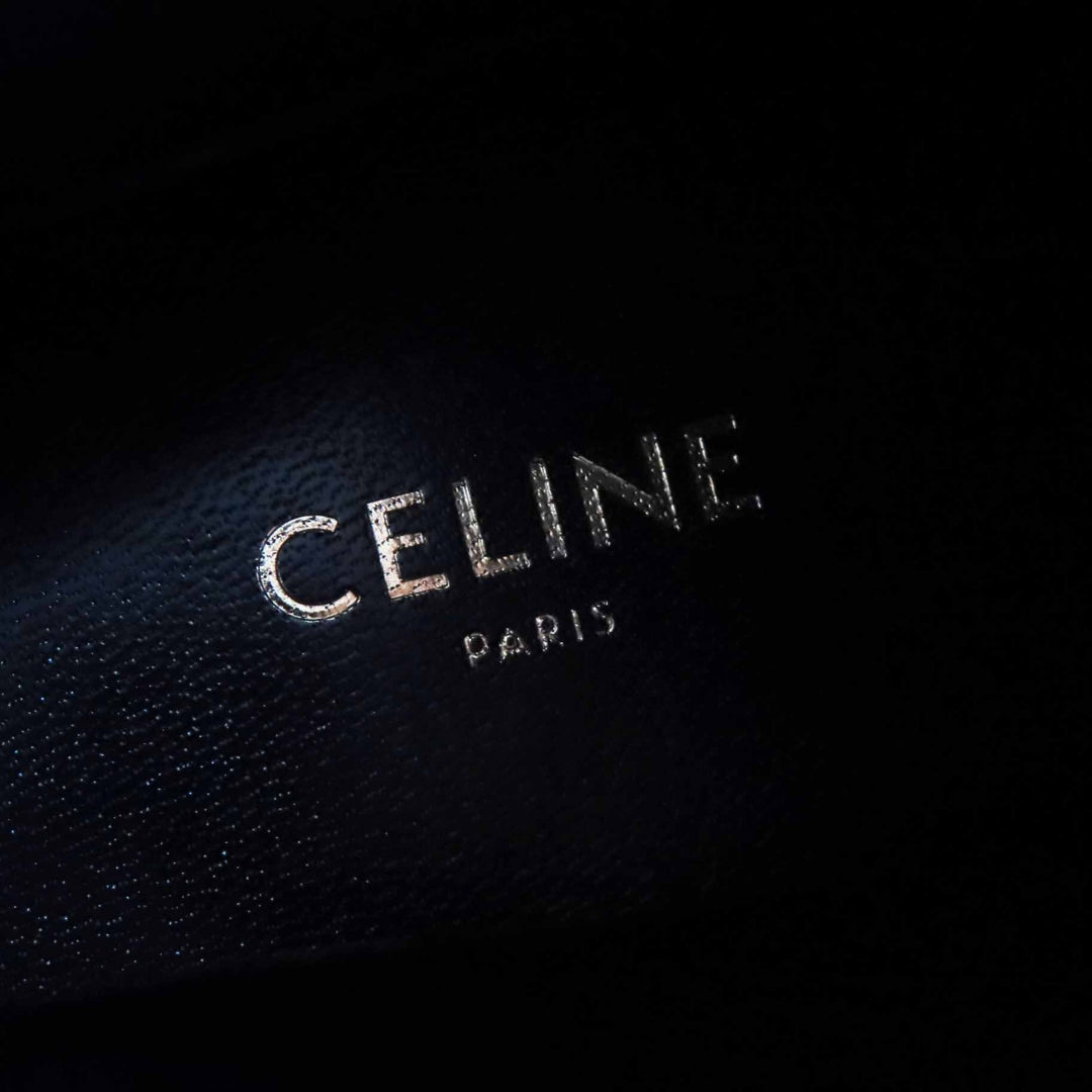 Excellent CELINE short boots Leopard Pattern Pointed Toe Brown black Harako