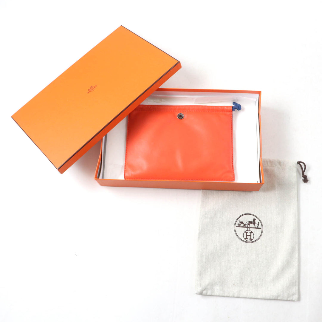 Very Good HERMES Cosmetics Pouch Pillow Anjou Miro Swift with Serie Buttons Women