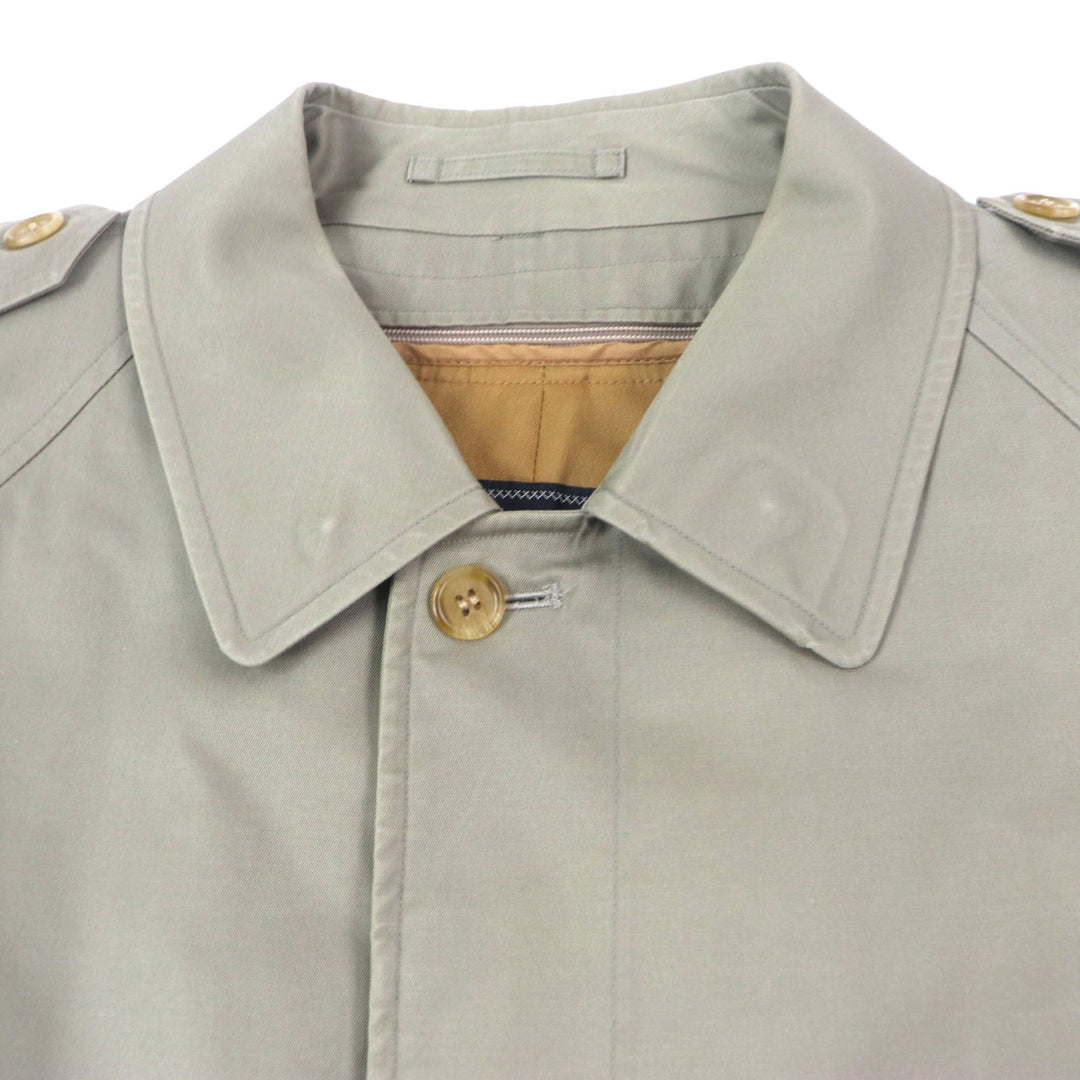 Very Good Burberrys Stainless collar coat with liner, concealed placket khaki mens