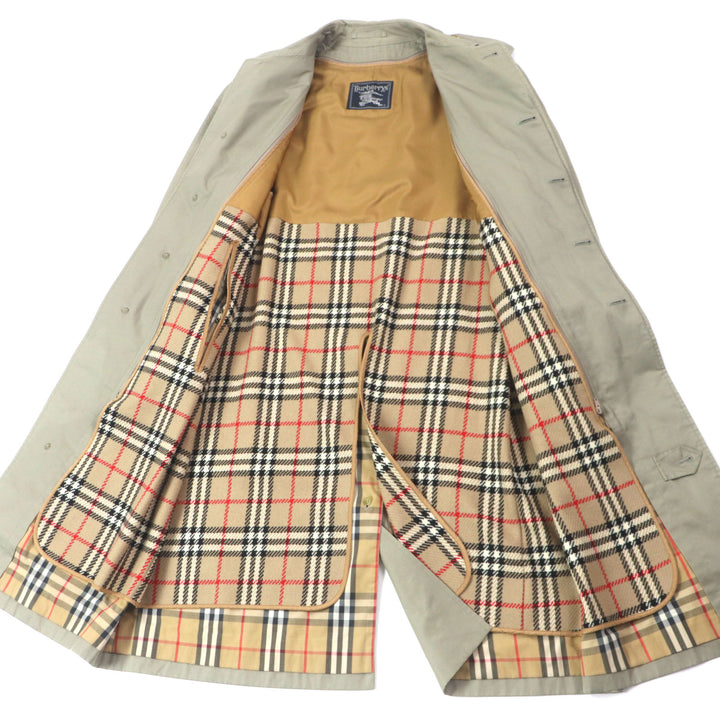 Very Good Burberrys Stainless collar coat with liner, concealed placket khaki mens