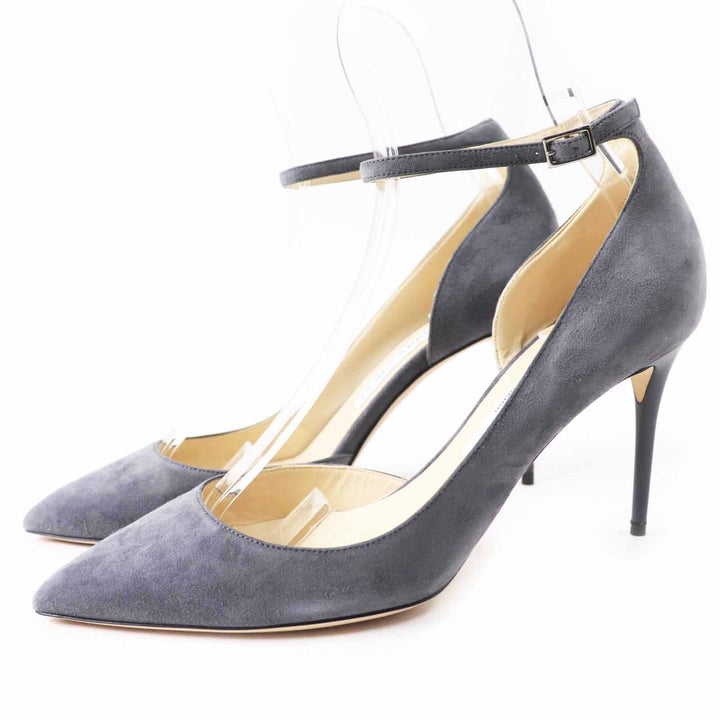 Pristine JIMMY CHOO pumps LUCY85 Pointed toe stiletto heel with ankle strap