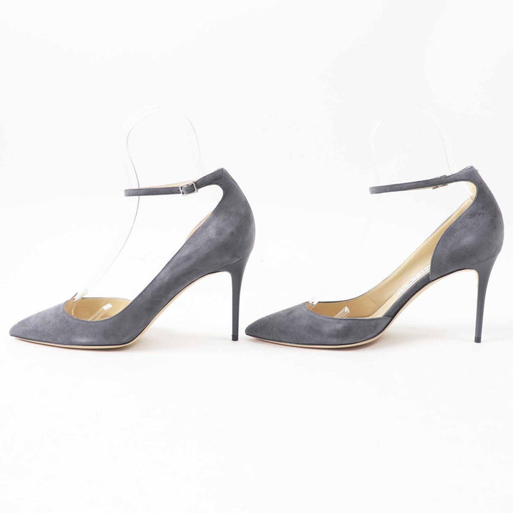 Pristine JIMMY CHOO pumps LUCY85 Pointed toe stiletto heel with ankle strap