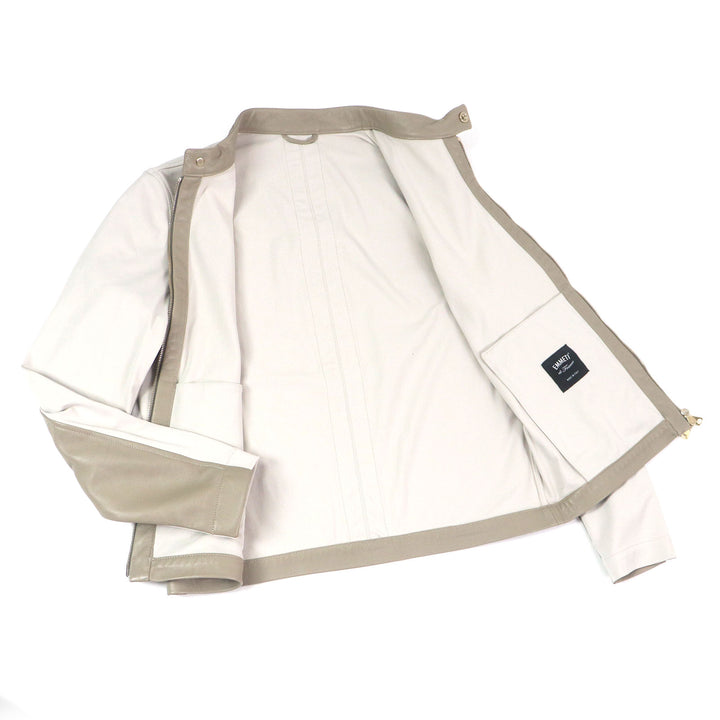 Excellent EMMETI Riders jacket JURI Lamb leather piping WZIP beige Sheep leather mens 48