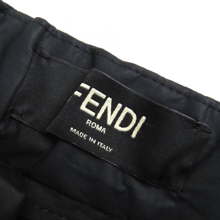 Pristine FENDI Pants Logo Buckle Belt Design Easy black cotton mens 50 FB0741