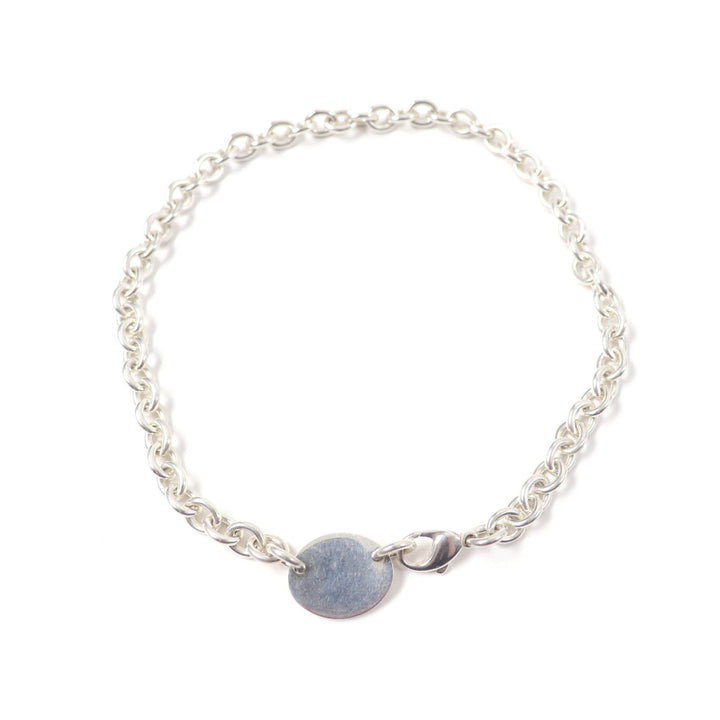 Very Good TIFFANY&Co. choker Oval tag Necklace Silver SV925 Women
