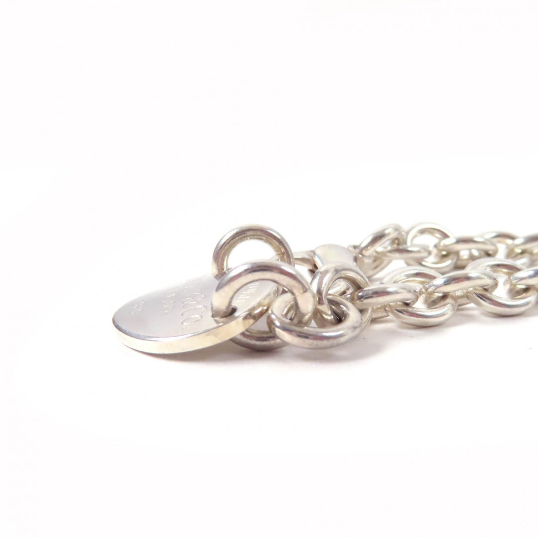 Very Good TIFFANY&Co. choker Oval tag Necklace Silver SV925 Women